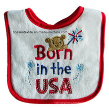 Custom Made American Baby Wear USA Topic Cartoon Cotton White Baby Bibs